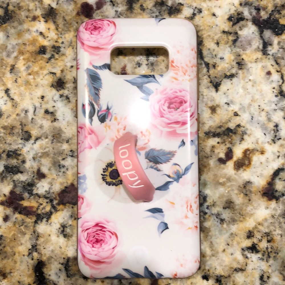 Pink and white floral loopy case for galaxy S8